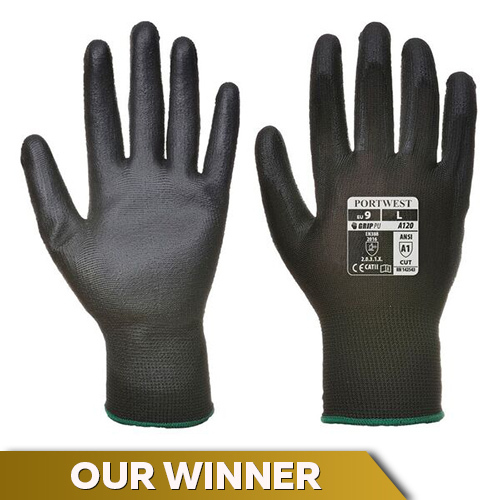 Portwest Black PU Palm Gloves A120BK
